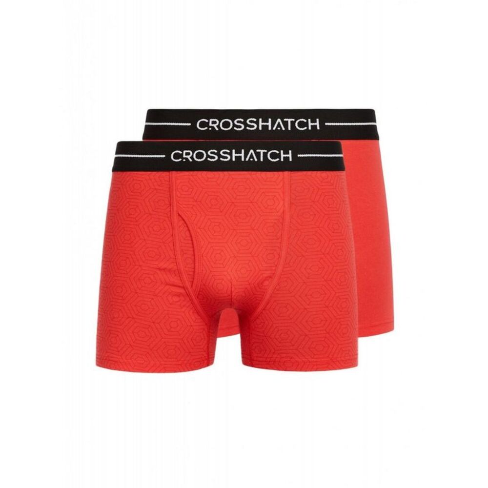 Crosshatch Mens Hexter Boxer Shorts (Pack of 2) / Red